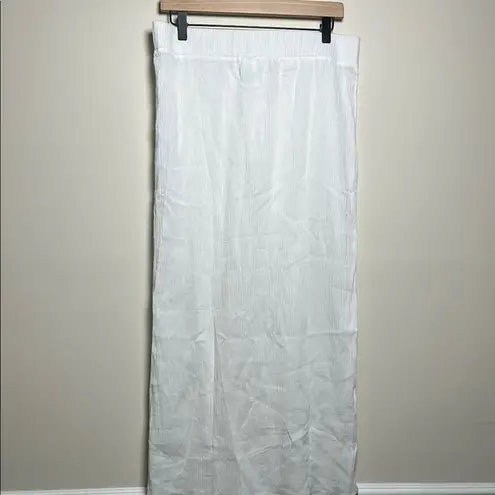 Lands End Women's Gauze Maxi Swim Cover Up Size Large White