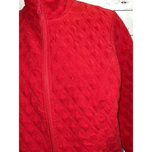 NTCO Nomadic Traders Quilted full zip jacket Large Lined Red Christmas Puffer