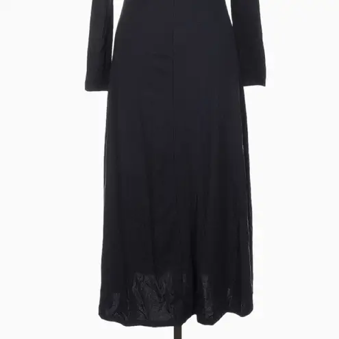 Modern Citizen Helena Black Scarf Neck Jersey Midi Dress XS Keyhole Jersey