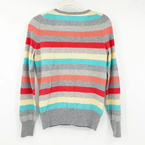 Mark & Spencer Autograph Womens Fall Striped Knit 100% Cashmere Sweater Size 8
