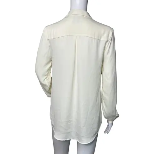 L'Academie Shirt Womens XS Cream Lace Up Blouse The Safari Neutral Minimalist