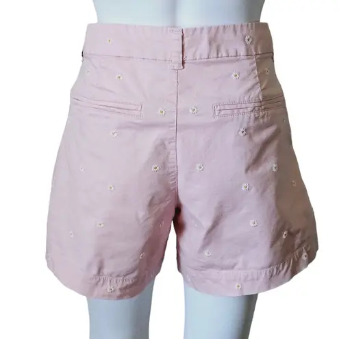 Old Navy  Pink Pastel Daisy Embroidered Everyday Flat Front Shorts Size 10