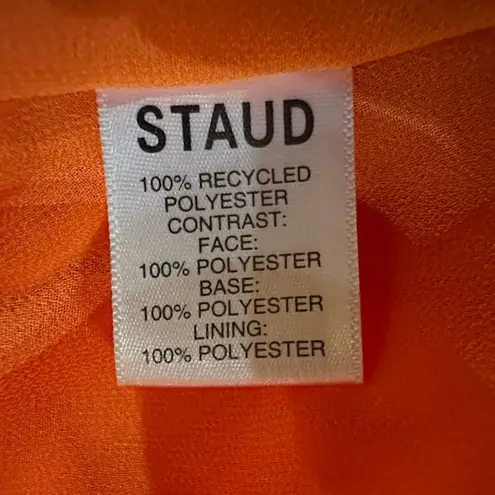 STAUD Alix Maxi Dress in Tangerine Whiskey Orange Floral Puff Sleeve Small