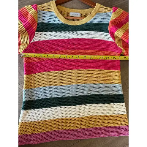 Evereve Haven Crochet Knit Flutter Short Sleeve Sweater Women’s size Medium