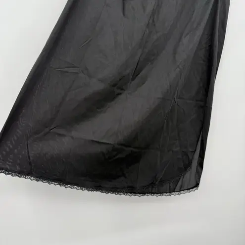 Vanity Fair Vintage Black Nylon Slip Half Skirt Size Medium Elastic USA