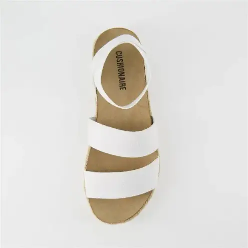 Cushionare NWT CUSHIONAIRE Womens White Platform Mandy Cork Sole Espadrille Sandal Size 8W