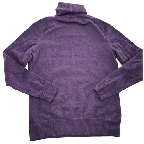 Victor Alfaro Sweater Womens Medium Purple Wool Turtleneck Pullover Knit Top Purple