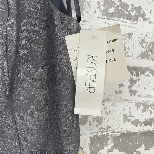 Kasper Metallic Gray Midi Dress Size 8