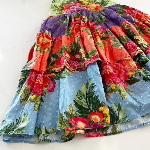 Farm Rio  x Anthropologie Tiered Floral Maxi Skirt | NEW | XS