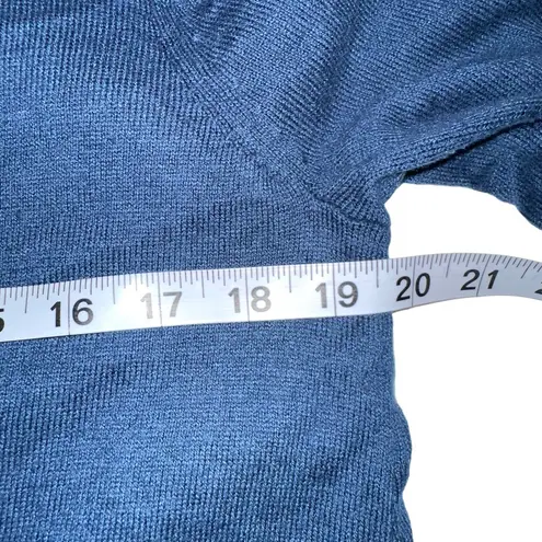 Matilda Jane Long Sleeve Mix Media Floral Twist Back Teal Sweater Top MEDIUM