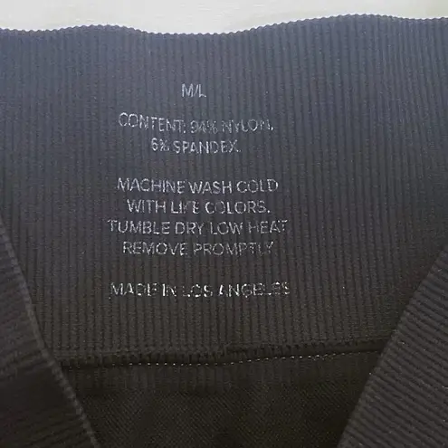 NEW REN M/L Seamless Leggings Alexis Ren Workout Top Black Fitness Influencer Size M