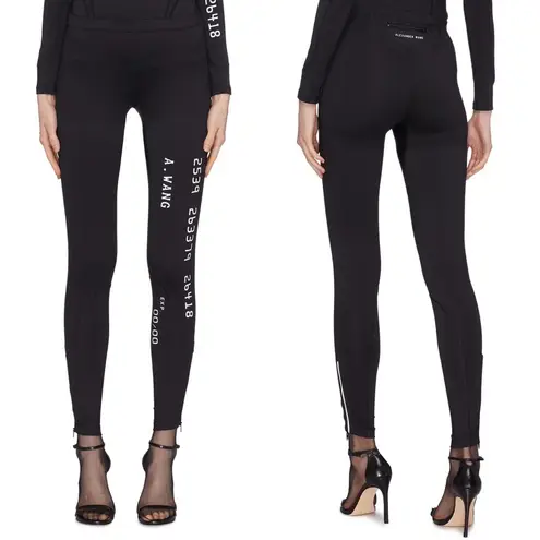 Alexander Wang Black Credit Card Print Scuba Legging