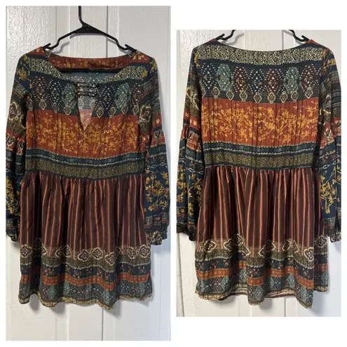 Farm Rio Bohemia mixed patchwork dress size small