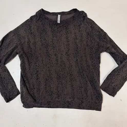 Athleta Balance pull over crew neck brown sweatshirt sizeMP