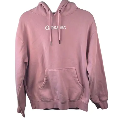 Glossier Original Pink Logo Hoodie Size Small Gently Used