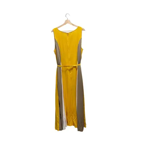 Jessica London Striped Maxi Dress Yellow Size 20W Minimalist Summer Coastal Boho