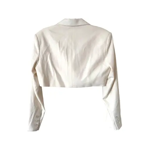 SAINT ART Bryn Cropped Tuxedo Blazer White NWT Small