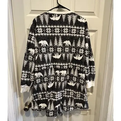 Old Navy  Fleece Pajama Shorts‎ Romper Winter Bear Print Jumpsuit Size XL