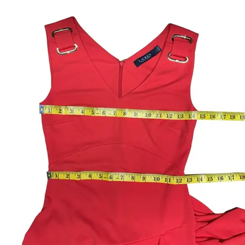 Lauren Ralph Lauren Black Label Jersey Sleeveless Faux Wrap Skirt Midi Dress SP Red Size undefined