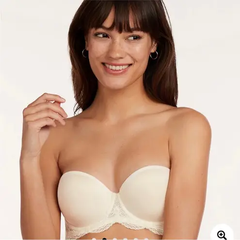 Thirdlove NWT 24/7 Classic Lace Strapless Bra in Ivory/White - Size 38A