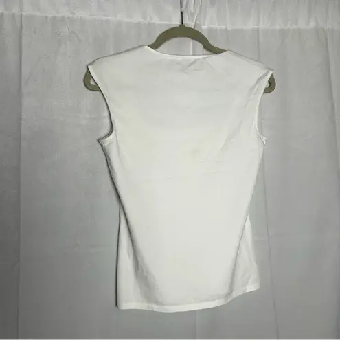 NWT J.Crew Factory Cap Sleeve Stretch Cotton Blend Square Neck Tank Top Small White