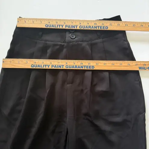 Halara High Waisted Straight Leg Work Pants Shirred Waist Zip Button Pockets ST