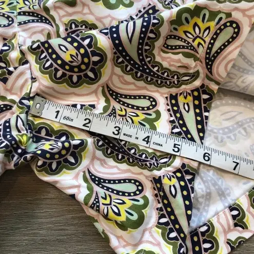 Womens Boden White Blue Green Paisley Danby PullOn Cotton Culotte Shorts Size 10