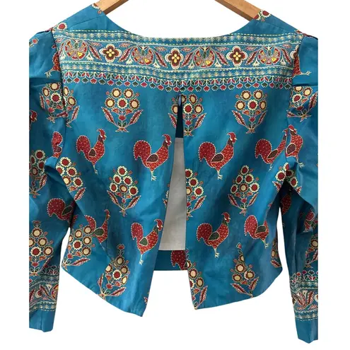 Hunter Bell Cropped Winne Long Sleeve Top in British Birdies Size 6