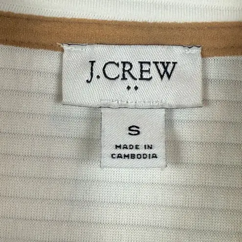J.Crew Sweatshirt Women's Small Ivory Tan Quilted Snap