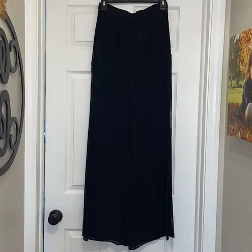 Tadashi Shoji Black Seaton Chiffon Panel Pant