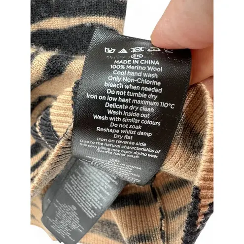 Hobbs London | XS Women's Wool Knit Pullover Sweater Tiger Animal Print Stripes