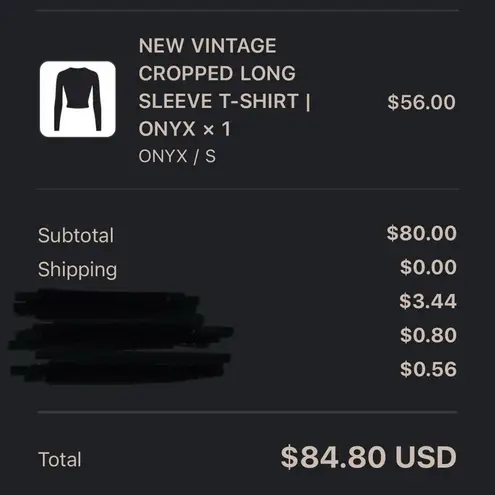 SKIMS NWT New Vintage Cropped Long Sleeve T-Shirt Washed Onyx S