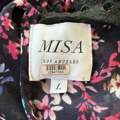 MISA Los Angeles divya top blouse floral lace revolve sz L