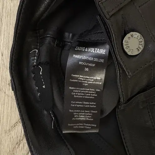 Zadig & Voltaire Women's Pharly Deluxe Lamb Leather Skinny Pant Emo Grunge 26x31