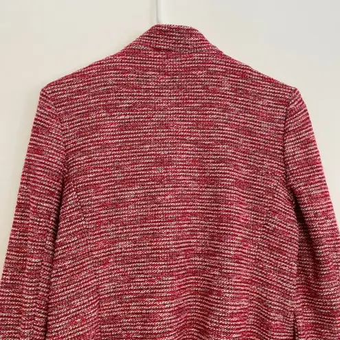 Talbots  Berkeley Tweed Knit Jacket Red White Black Textured Notch Neck Blazer 8 - Image 12