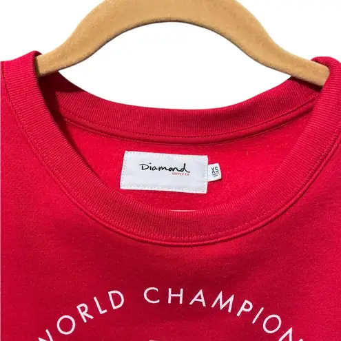 Diamond Supply Co. 1998 World Champions Crewneck Sweatshirt XS Red NWOT