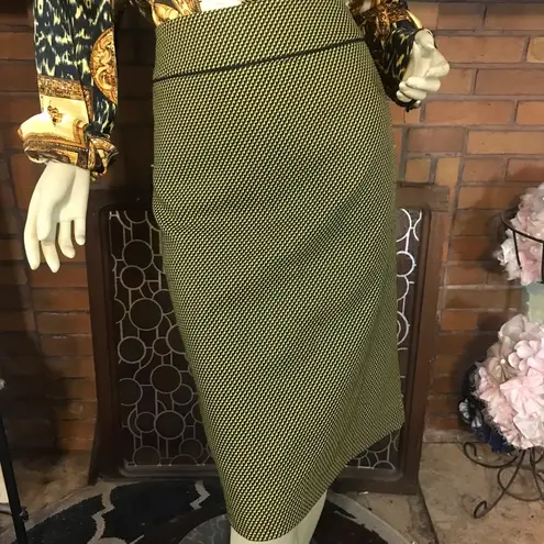 Kasper YELLOW & BLACK TWEED KNEE LENGTH SKIRT (18)