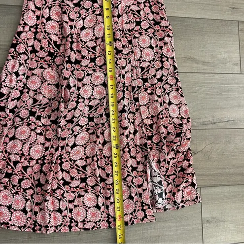 Reiss Kolbie Printed Pleated Red White Floral Midi Slip Skirt 4