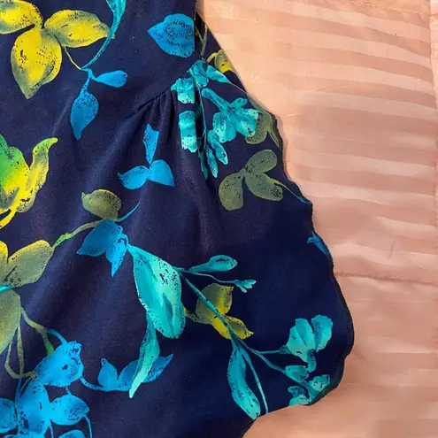 Jantzen  Classics NWT blue floral one piece swimsuit with front skirt. Size 18.