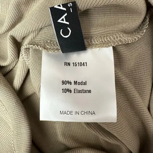 CAARA Size Small Khaki Weekend Cropped Longsleeve Minimalist Ribbed Modal Blend