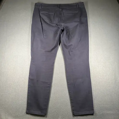 AERO Skinny Ankle Pants Womens 16 Long Navy Casual Chino Stretch Flat Front Blue