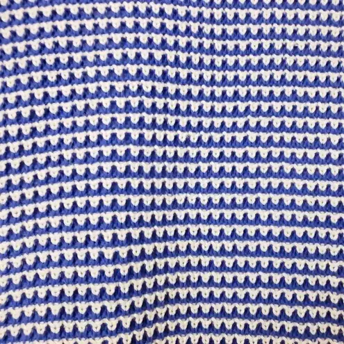 Avaleigh Oversized Twisted Stripe Sweater Cotton blend knit sweater Ribbed XS Blue