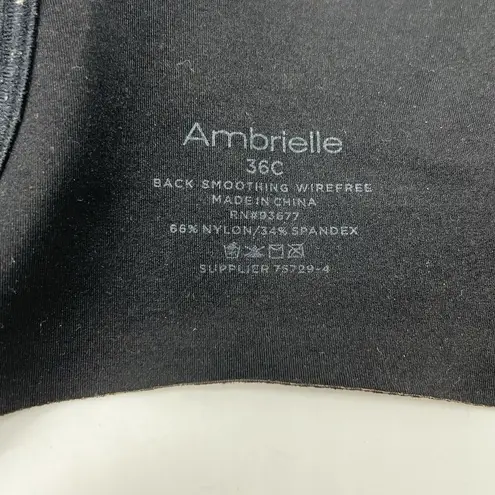Ambrielle Black Back Smoothing Full Coverage Bra Perfect Under Form Fitting 36C Size undefined