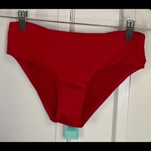 Sea Level Essentials Mid Rise Bikini Bottom Red Size 6 US NWT