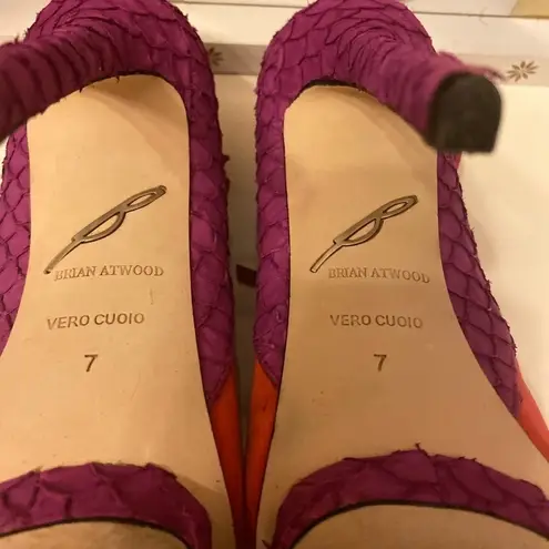 Brian Atwood  PURPLE & ORANGE STILETTO SHOES SIZE 7