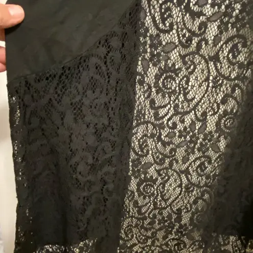 Womens Black Thin Open Cardigan Lace Back Top S Small Bust 34” 3/4 Sleeves