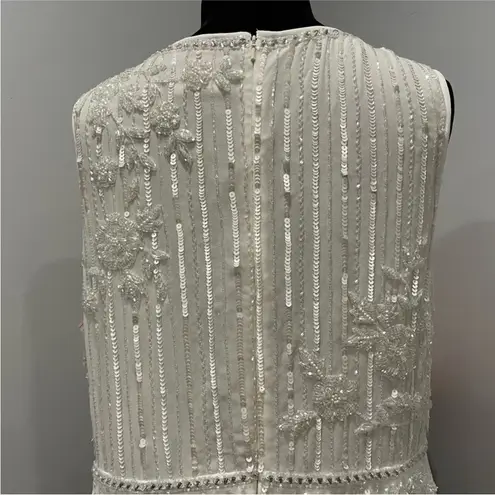 Mac Duggal 93592 Striped Floral Embellished Sequin Sleeveless Dress 16