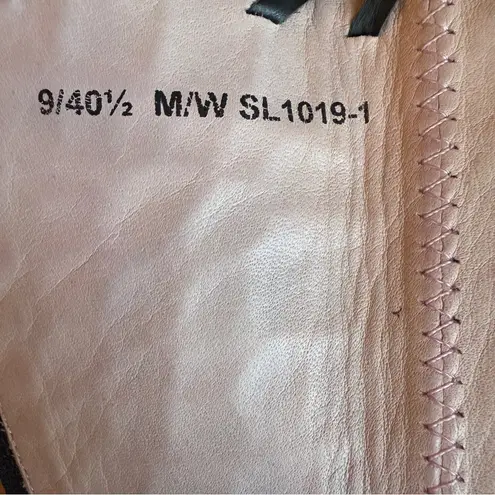 Schu La La Black Croc Embossed Leather Knee High Boots Women’s 9 / EU 40.5