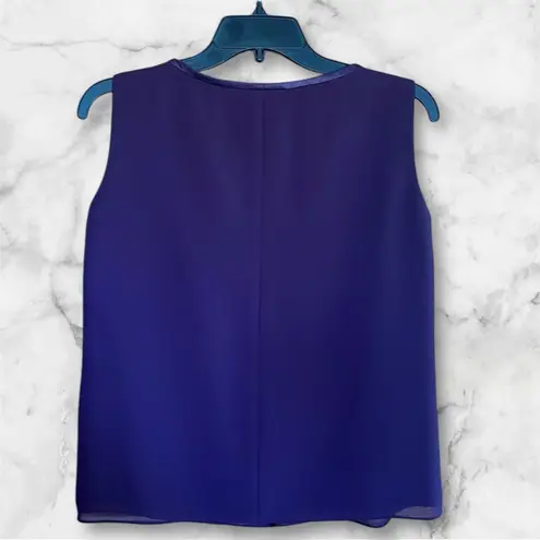 After Dark 2Pc Embroidered beaded sleeveless sheer lined purple Women's Suit 10P