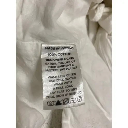 Hill House  Women's White Eyelet Embroidered Short Flutter Sleeve Blouse Top XL